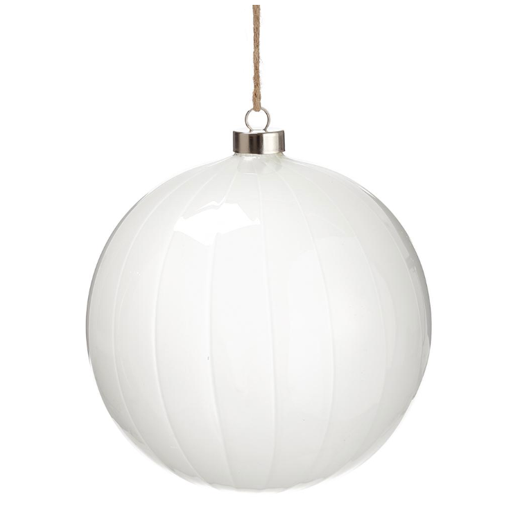 Glass Ball Ornament  White