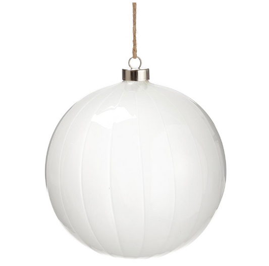 Glass Ball Ornament  White