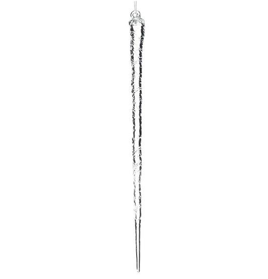 13" Glass Icicle Ornament  Clear