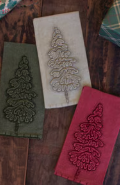 Set of Three Christmas Tree Kitchen Towels