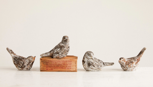 5"L Resin distressed bird
