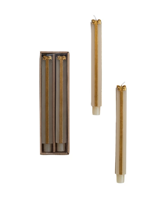 Unscented Package Shaped Taper Candles in Box, Set of 2