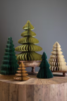 Set of 5 Paper Accordion Christmas Trees