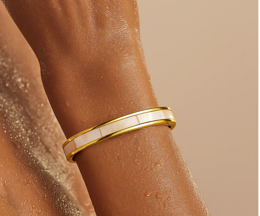 ELLIE VAIL ESTELLE MOTHER OF PEARL BANGLE BRACELET