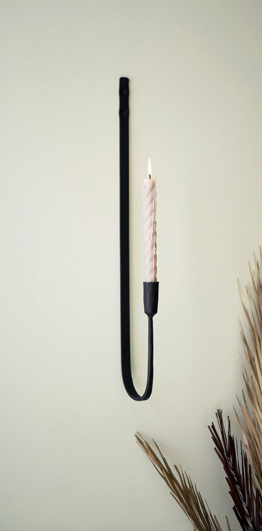 Forged-Iron Single Taper Wall Sconce
