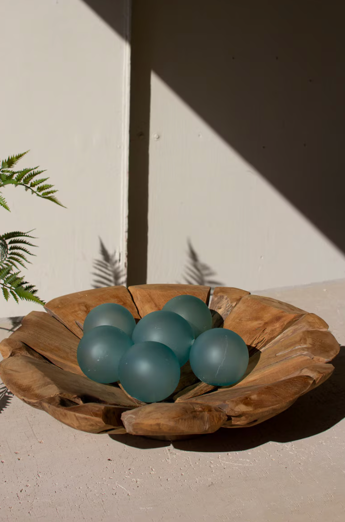 Round Teakwood Compote