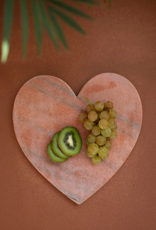 Pink Marble Heart Cheese Board