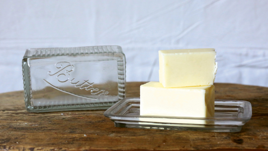 Pressed Glass Butter Dish