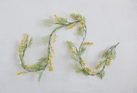 Faux Botanical Garland with Yellow Flowers