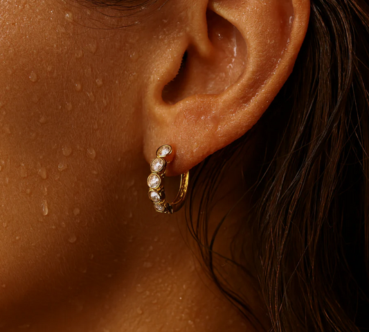 ELLIE VAIL Varra Bezel Mini Hoop Earring