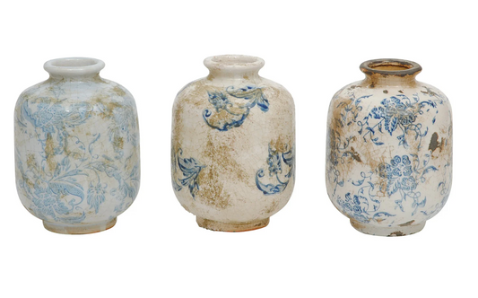 Terracotta Vase with Pattern, 3 Styles