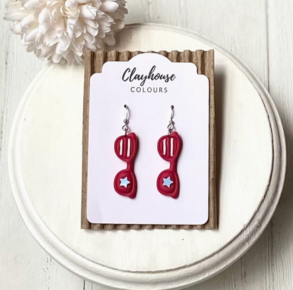 Red, White & Blue Clay Earrings