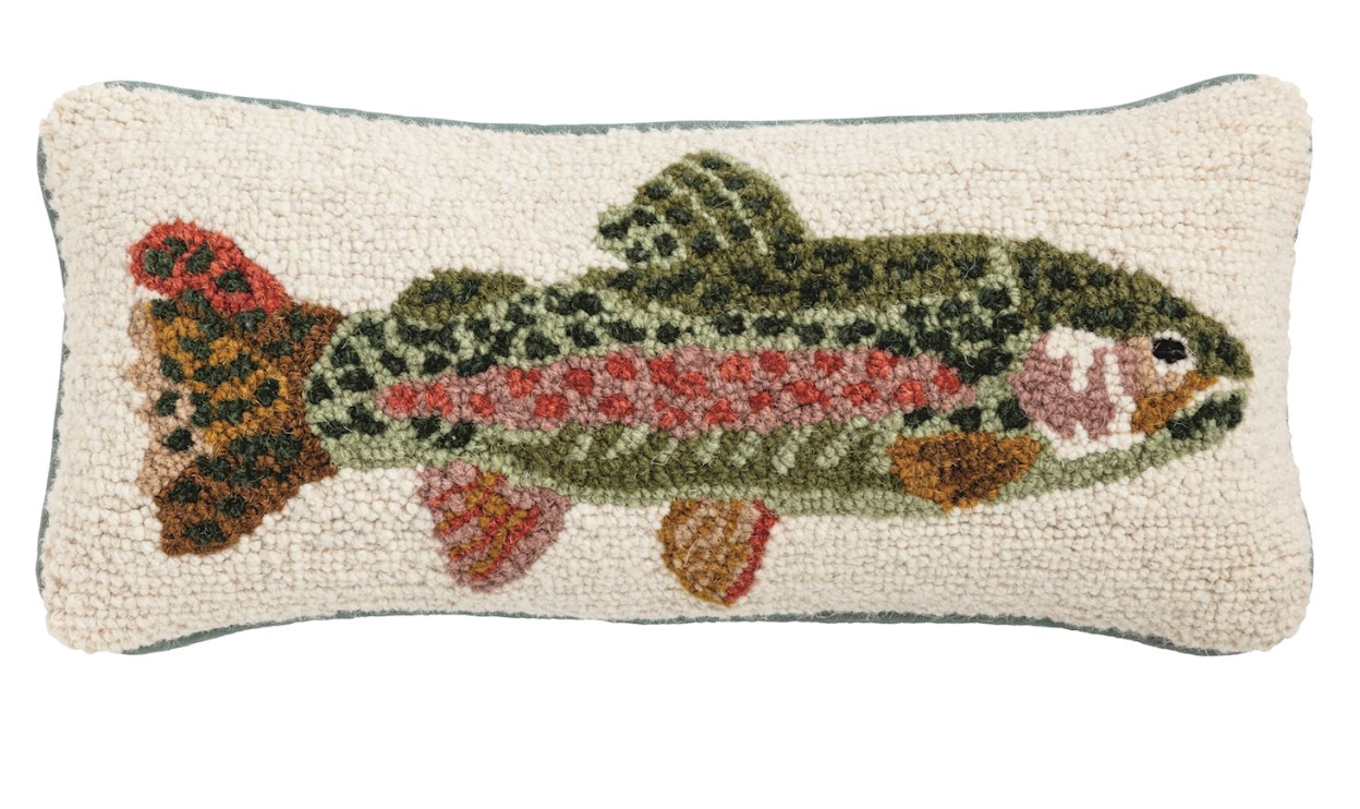 Trout Hooked Pillow