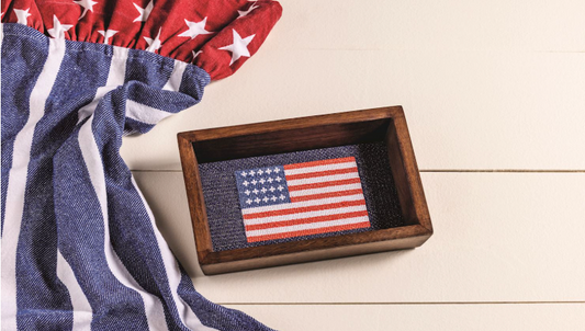 Flag Needle Point Tray