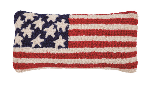Flag Hooked Pillow