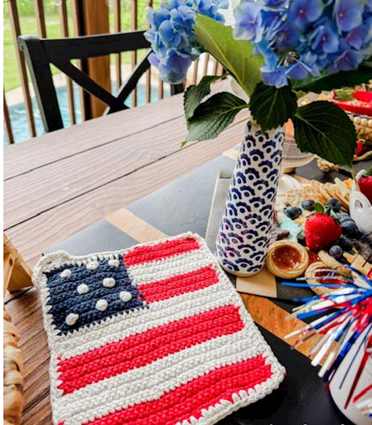 American Flag Pot Holder