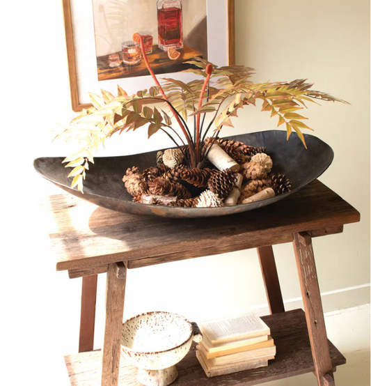 Giant Rustic Iron Oval Bowl