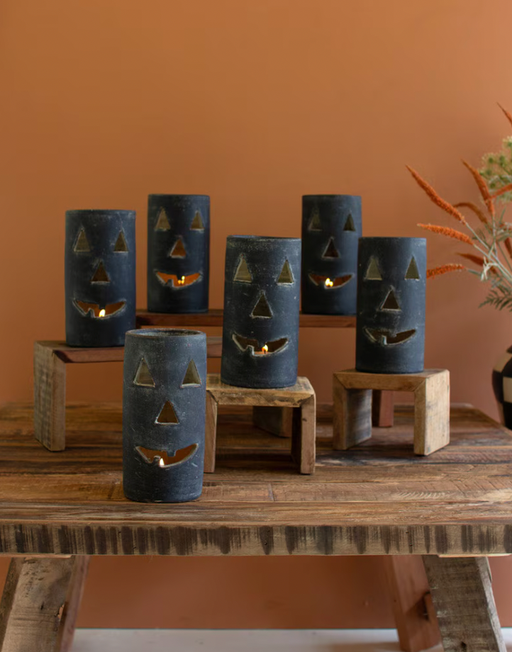 Black Clay Jack-O-Lantern
