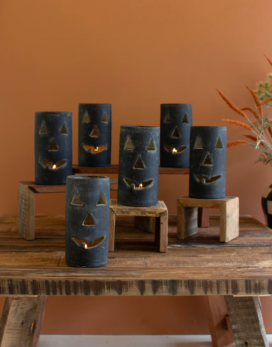 Black Clay Jack-O-Lantern