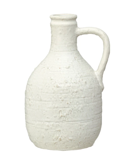 Decorative Stoneware Jug w/ Handle, 4 Colors (Each One Will Vary)