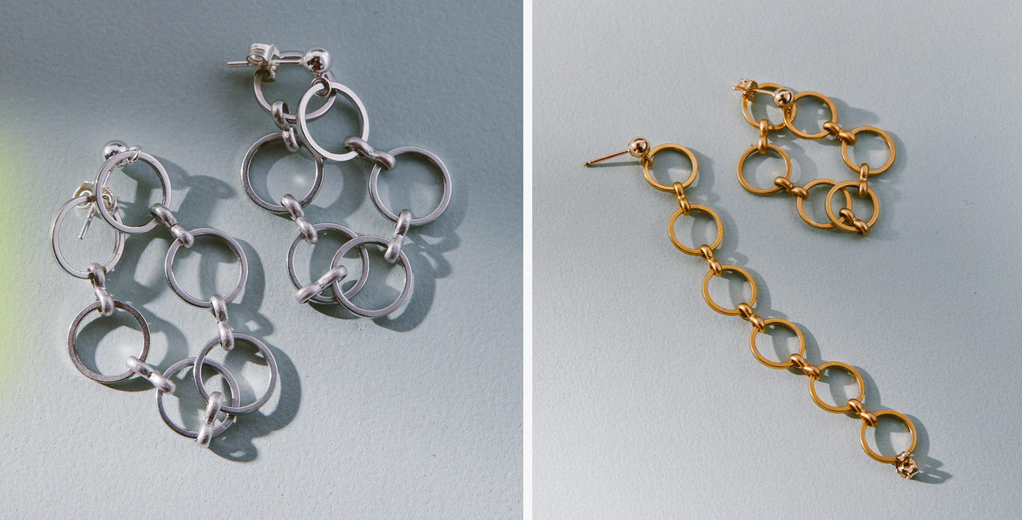 &Livy Chain Chain Chain Earrings