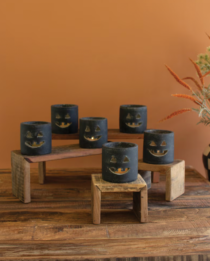 Black Clay Jack-O-Lantern
