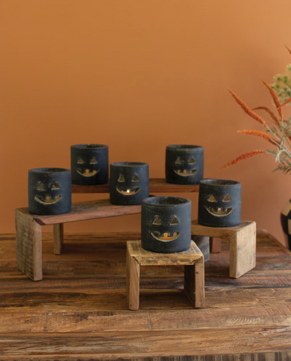 Black Clay Jack-O-Lantern