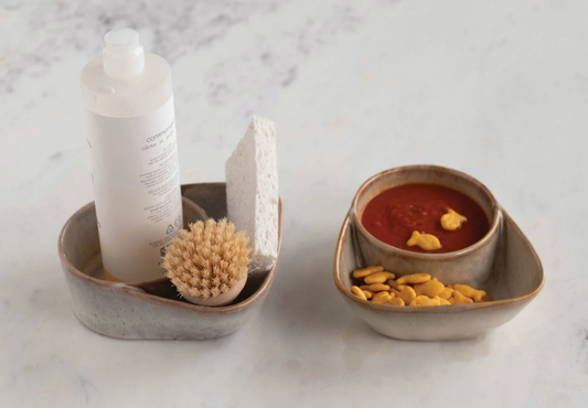 Stoneware Cracker and Soup Bowl - Color varies