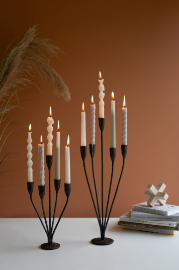 Set of 2 Tall Metal Taper Candelabras (Copy)