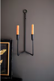 Forged Iron Double Taper Wall Sconce