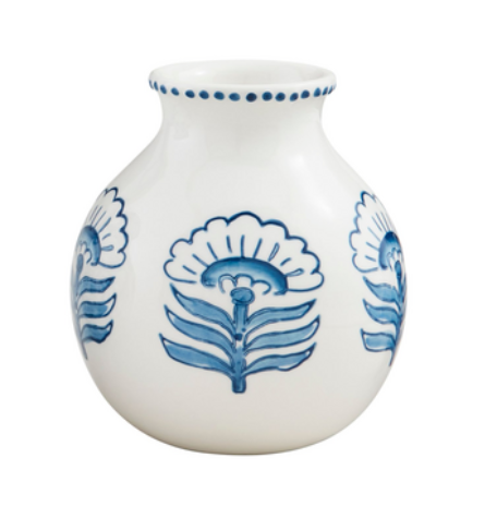 Small Blue Floral Print Vase