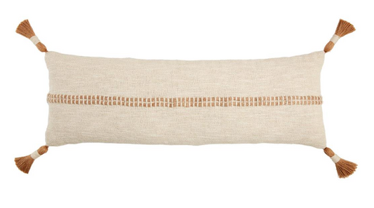 Long Woven Jute Tassel Pillow
