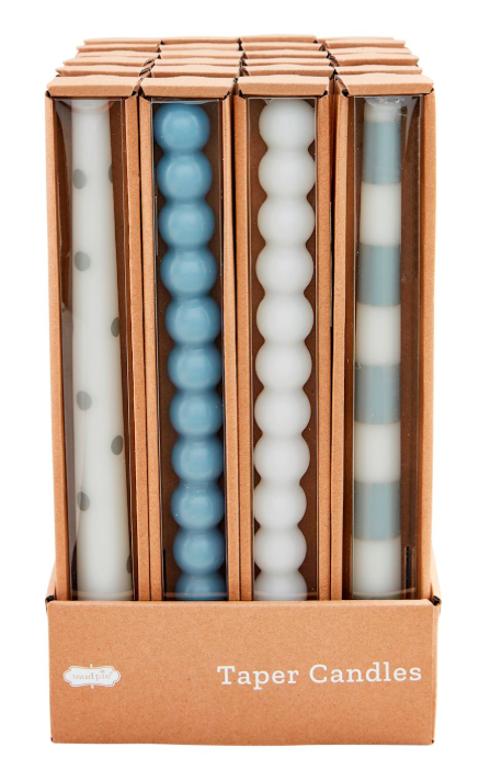 Blue & White Taper Candles
