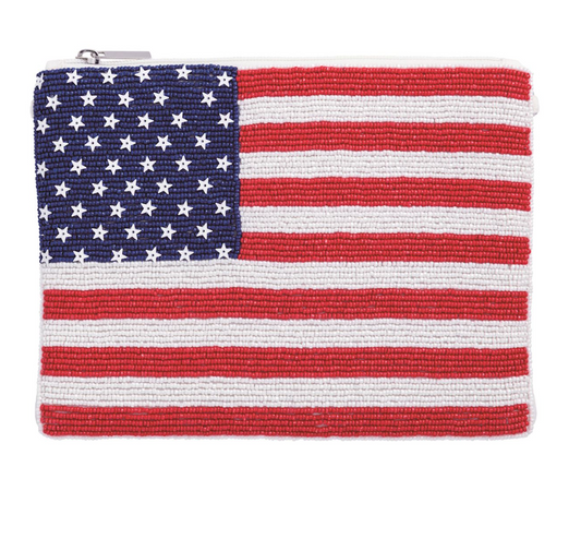 Americana Beaded Clutch