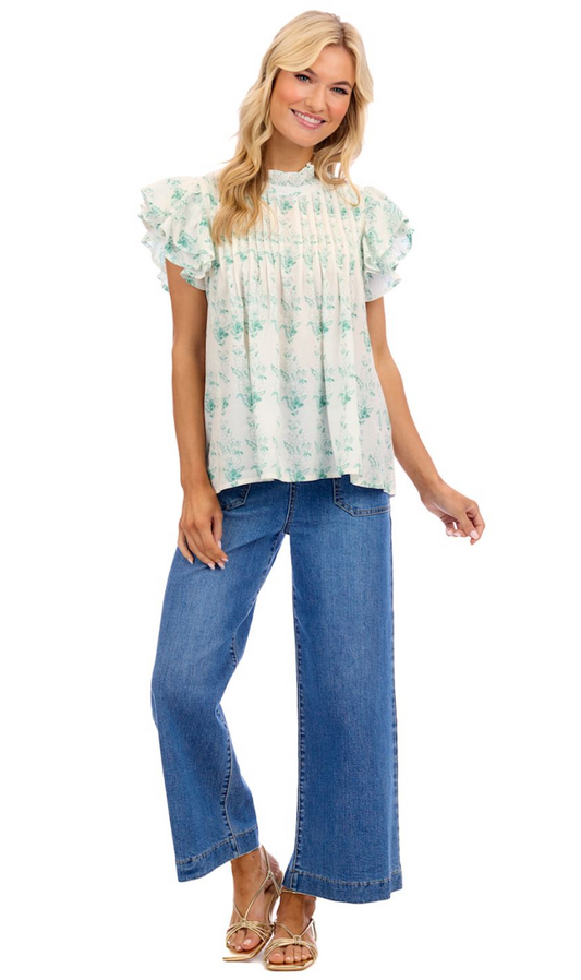 White Dolly Flutter Top