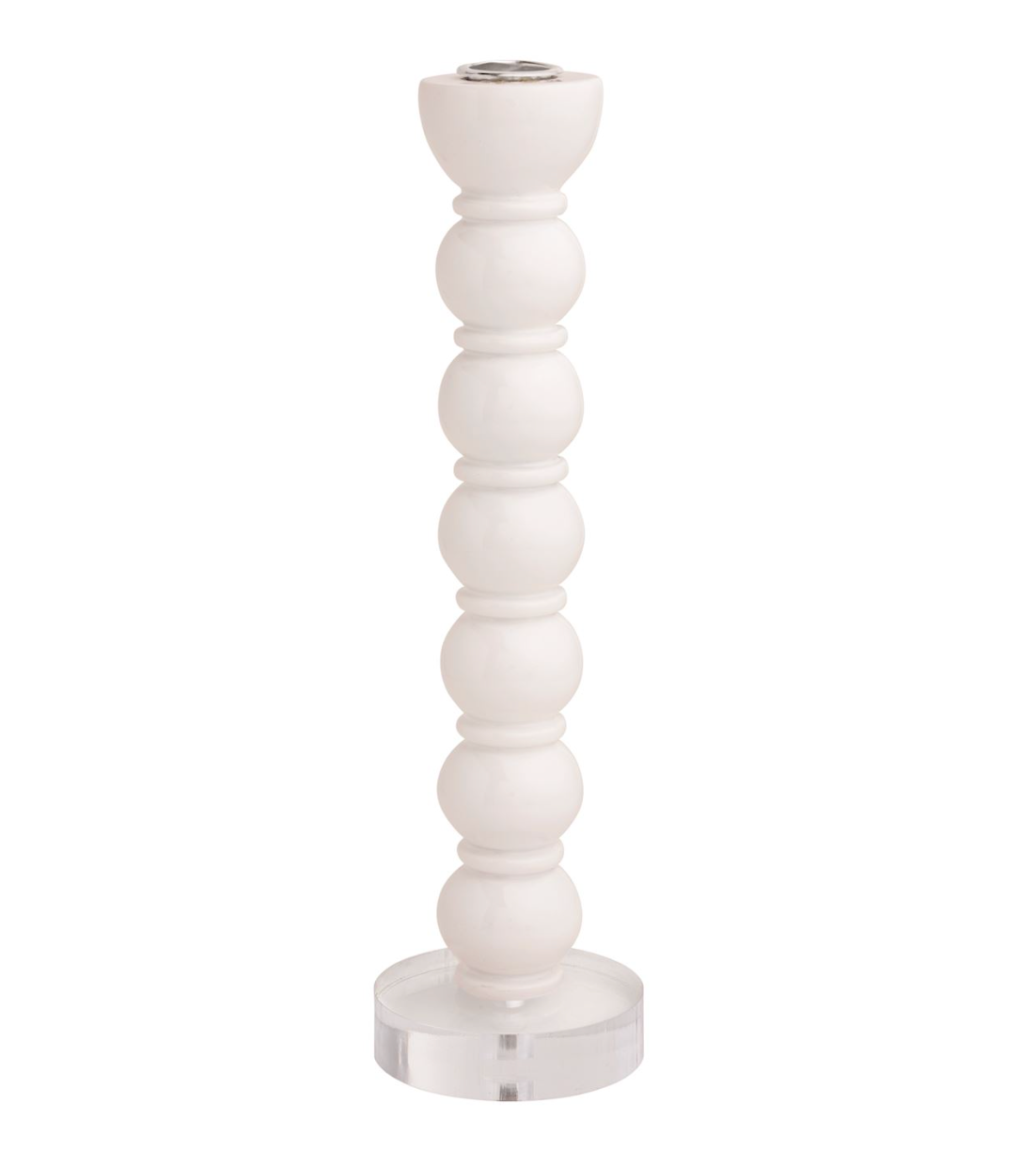 Large White Bauble Taper Holder