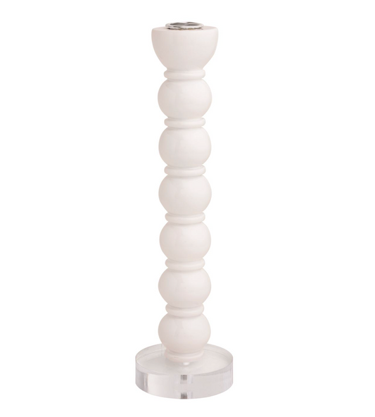 Large White Bauble Taper Holder