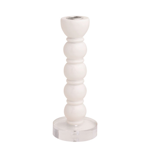 Medium White Bauble Taper Holder