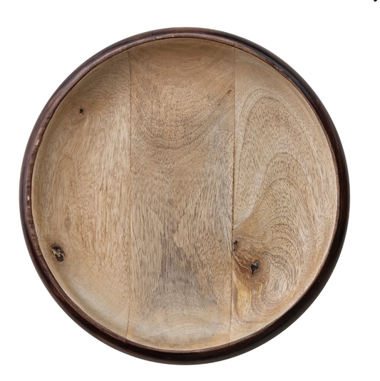 Mango Wood Dish, Natural & Burnt Finish