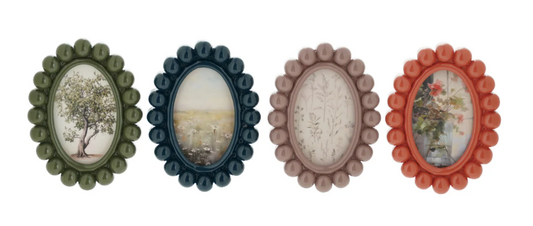 Resin Ball Photo Frame Magnet, 4 Colors (Holds 2" x 3" Photo)