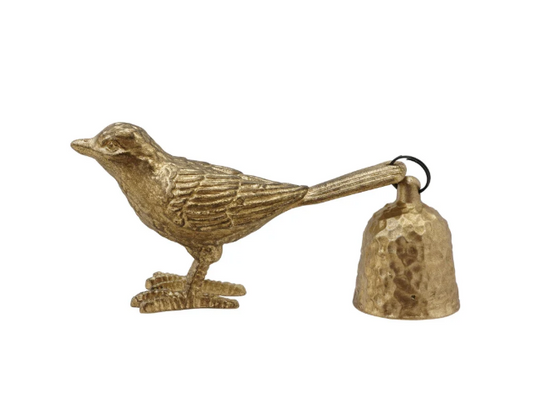 Pewter Bird Shaped Candle Snuffer, Antique Gold Finish