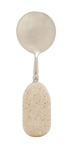 Stainless Steel & Stone Spoon, Natural (Each One Will Vary)