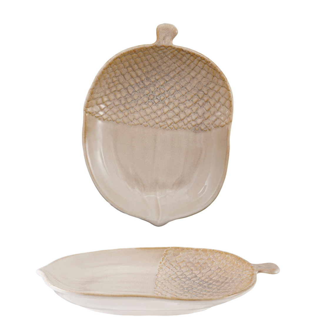 Stoneware Acorn Shaped Platter