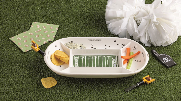 Divided Football Field Platter Set