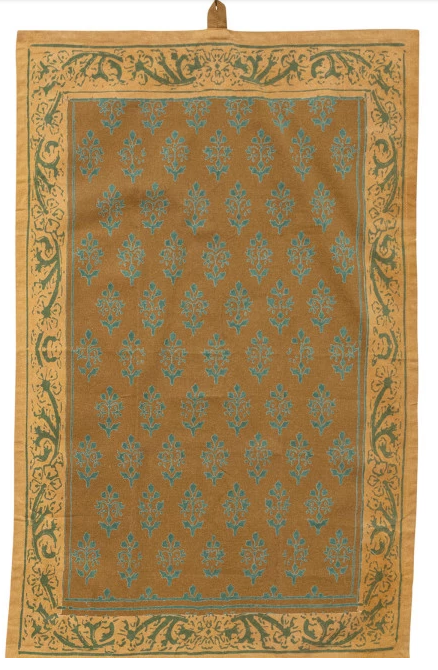 Cotton Printed Tea Towel w/ Design, Tassels & Loop, Multi Color, 3 Styles