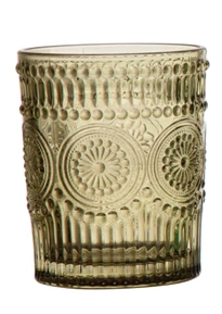 Embossed Drinking Glass, 4 Colors