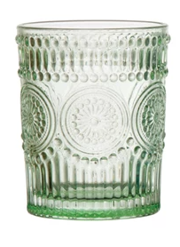 Embossed Drinking Glass, 4 Colors