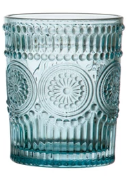 Embossed Drinking Glass, 4 Colors