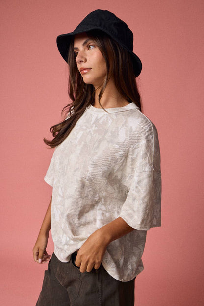 CAMO RIBBED LOOSE FIT SHIRT