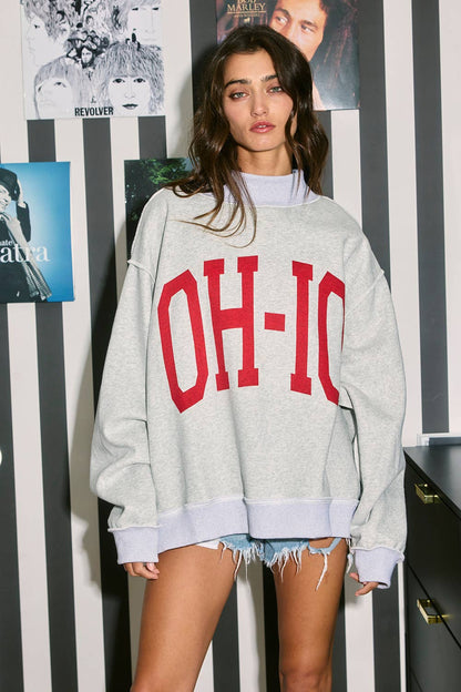 IT2594-OH-IO 'OH-IO & OH' Reversible Mockneck Sweatshirt